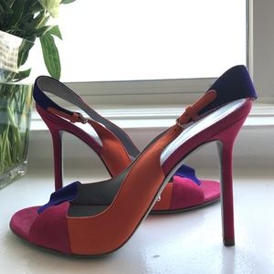 Sergio Rossi Color Block Heels Sz 38.5